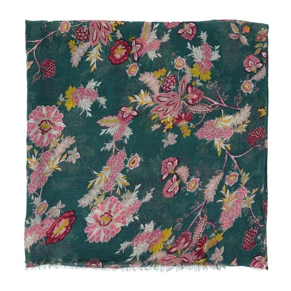 Scarves for Women: Lightweight Elegant Floral Fashion shawl by - Green ...