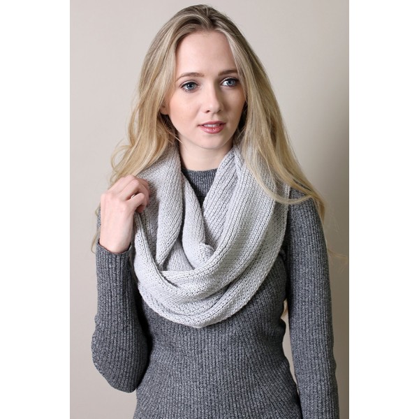 (8 COLORS) 100% ORGANIC COTTON Knit Infinity Scarf- Super Soft Stretch ...