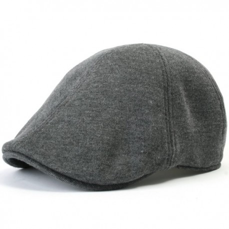 Soft cotton Newsboy Flat Cap ivy stretch Driver Hunting Hat - Dark Grey ...