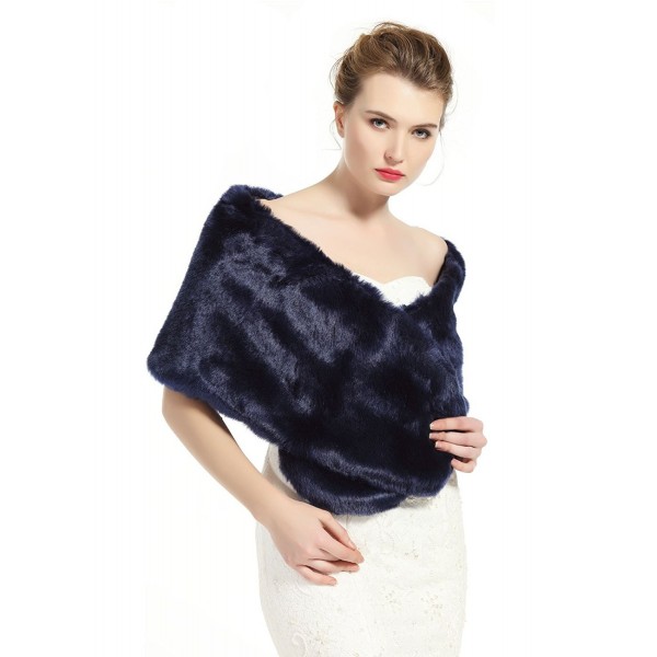 navy faux fur shawl