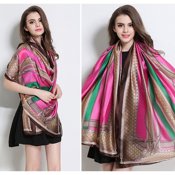 Silk Scarf Fashion Scarves Long Lightweight Sunscreen Shawls for Women ...