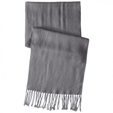 Women's Solid Scarf with Fringe - Gray - CT11Z1FLXEN