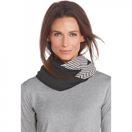 UPF 50+ Women's Infinity Scarf - Sun Protective - Black/White Stripe ...