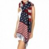 Knitted Rectangle Wide Plaid Scarf with Raw Fringe - Old Glory - CG188TR0Y37