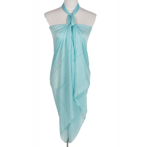 Plain Large styled Sarong summer - Aqua - C9182SU899H