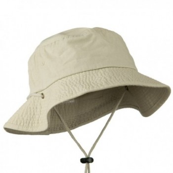 Big Size Washed Bucket Hat with Chin Cord - Putty (For Big Head ...