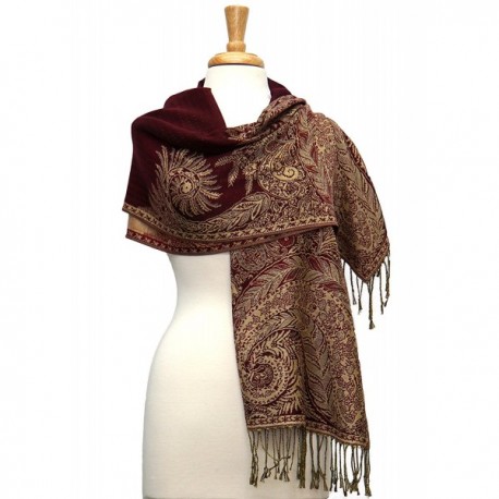 Original Paisley Pashmina Shawl Scarf - Dark Red - CJ1862NDCGL