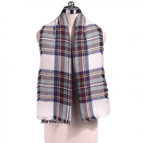 Winter Plaid Scarf Soft Warm Shawl Women Blanket Multicolor - Blue ...