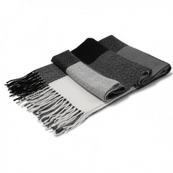 Women's Winter Scarf Tassel Plaid Scarf Warm Soft Large Blanket Wrap Shawl  Scarves - A-black - CH1888OILH3