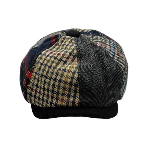 Men's Wool Blend Applejack Houndstooth Plaid IVY newsboy Hat - Multi ...
