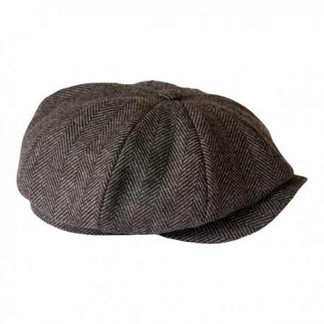 'Shelby' newsboy Grey Herringbone Cap - C611RZU1CA1