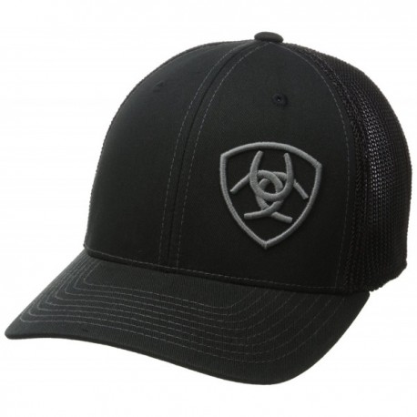 Men's Solid Black Corner Logo - Black - CF12FV2MPXD