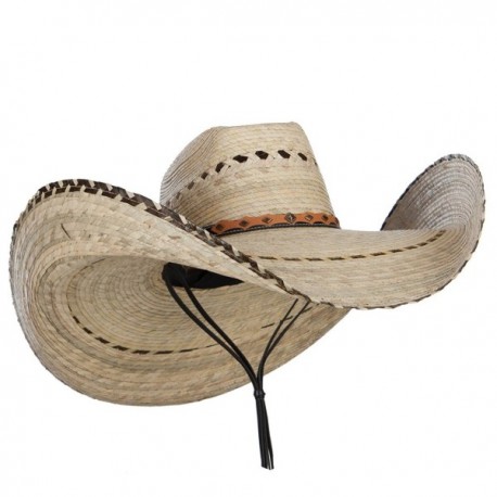 Mexican Style Wide Brim Straw Hat - Natural - CL12FV92YGJ