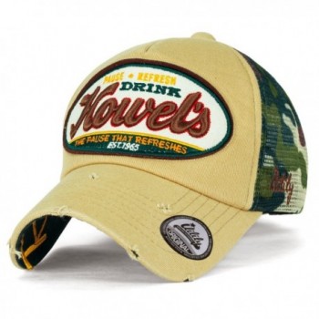 Howel's Camouflage Baseball Mesh Cap Distressed Vintage Trucker Hat ...