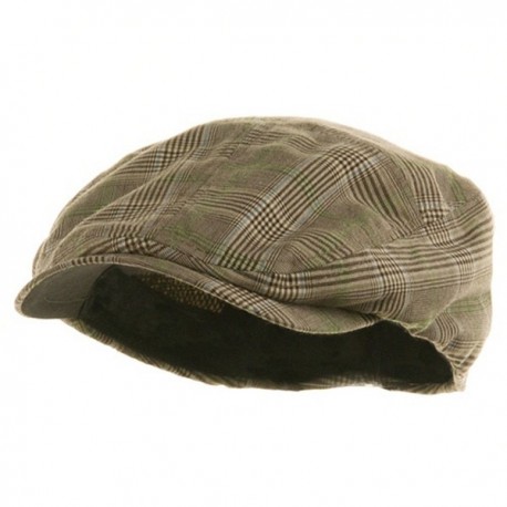 Men's Plaid Ivy Newsboy Cap Hat - Brown - CL114F41LZ7