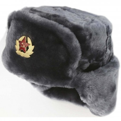 Hat Russian Soviet Army Air force KGB Fur Military Ushanka * GR * Size ...