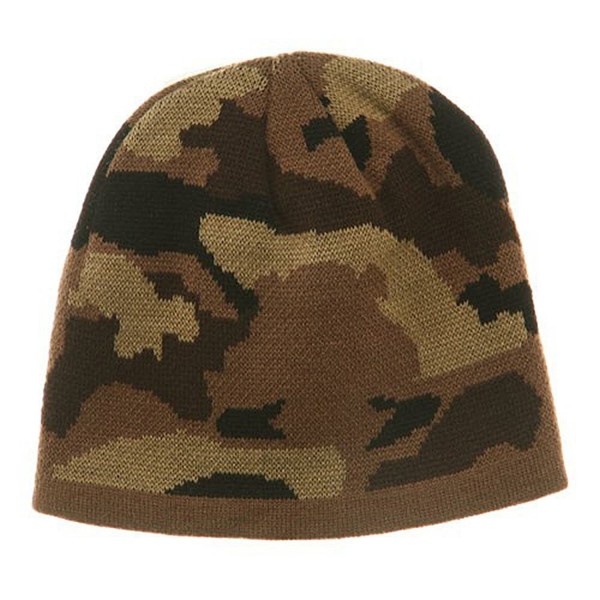 Camo Design Beanie-Camel Brown Khaki - CS111XOTA77