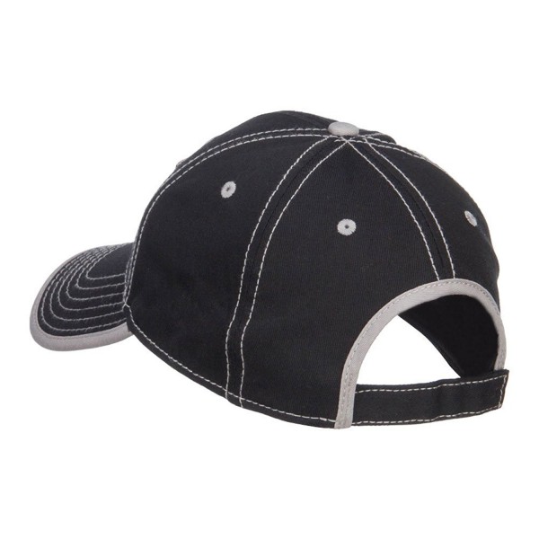 Silver American Flag Patched Superior Cotton Cap - Black Grey - C41208E8GHN