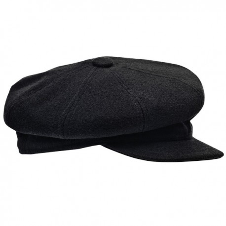 8 Quarters Newsboy Wool Cloth Cap - Black - CN11MQF3TEN