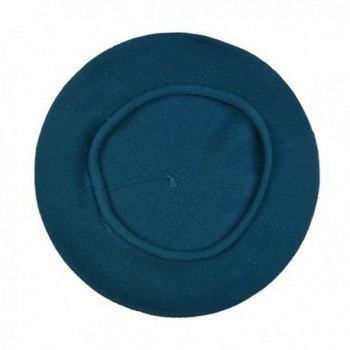 Turquoise Beret Women Cotton Solid