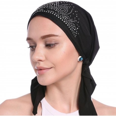 Women Elastic Drill Muslim Headwrap Chemo Cap Cap Turban Hat In 9 ...