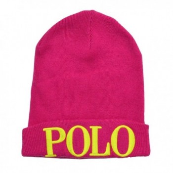 RALPH LAUREN Polo Women's Polo Embroidered Beanie Hat - Mink Pink - C712O43YL96