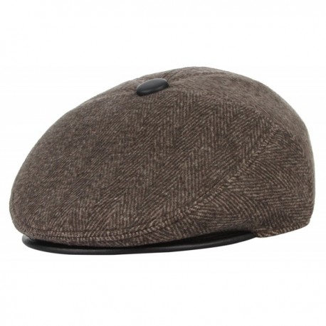 Men's Woolen Earflap Newsboy Beret Hat Cabbie Flap Cap with Earmuff ...