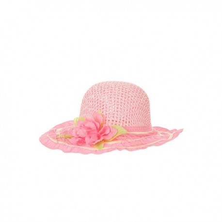 Tea Party Hat with Flower - Pink - CT11K58Q70V