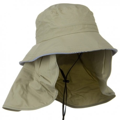 UV 50+ Talson Removable Flap UV Bucket Hat - Khaki - C111918I46V