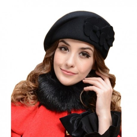 Women's Winter Beret Warm Wool Cap Hat Elegant British Style Solid ...