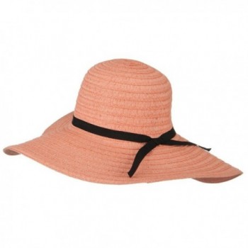 Ladies Fashion Toyo Solid Hat - Peach - C8118NTP54D