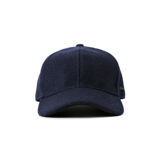 Vintage Style Wool Baseball Cap - Navy - CK17YHRO6E5