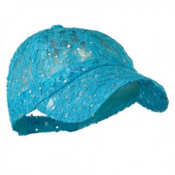 Lace Sequin Glitter Cap - Turquoise W41S52F - C3110A3TTFF