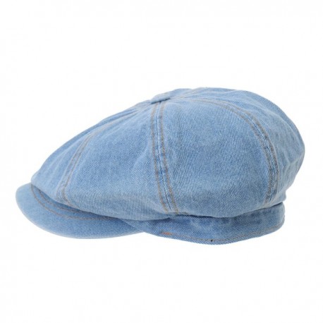 Denim Cotton newsboy Hat Baker Boy Beret Flat Cap KR3613 - LightBlue ...