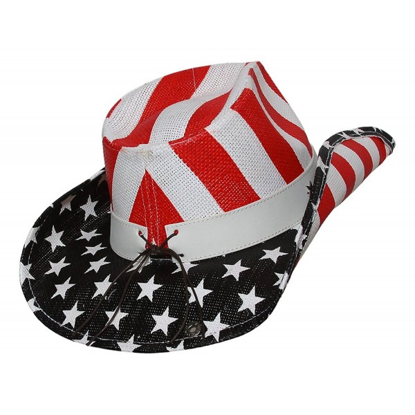 Pure Justice USA Patriotic Cowboy Hat - Red White & Blue - C511K93OC6N