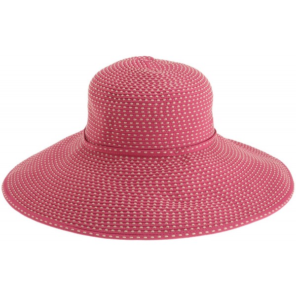 Women's Ribbon Braid Hat With Five-Inch Brim - Fushcia - CE1143BNWA3